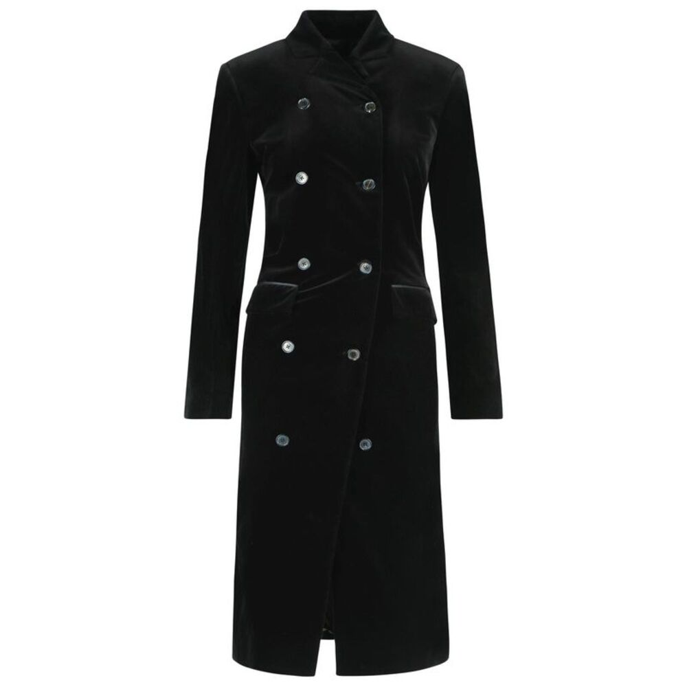 Khaite Rolon Coat In Black Velvet Women